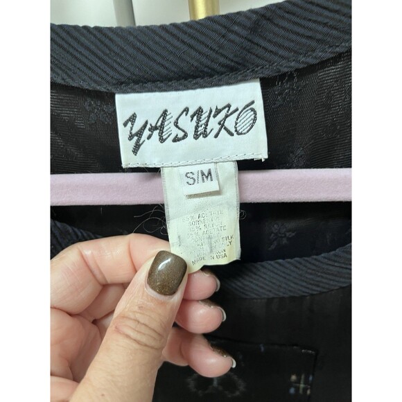 Yasuko Kurisaka Handwoven Art To Wear Dress Maxi Black Textured Patchwork S/M - Picture 2 of 6